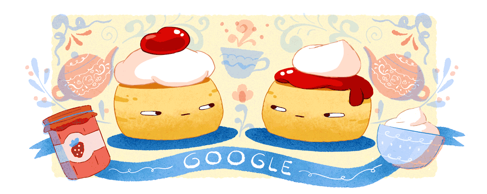 Google Doodle: 英国标志性下午茶—女伯爵的司康饼