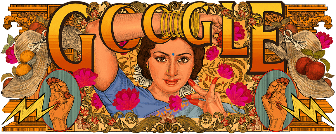2023 年 8 月 13 日 Google Doodle: Sridevi 的 60 周年诞辰
